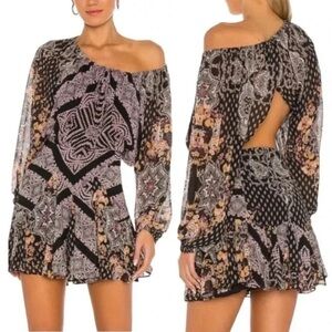 Free People Seven Wonders Dress Size Small Mini Open Back Black